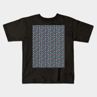 Night Festive Pine Triangle Mosaic Abstract Christmas Pattern Kids T-Shirt